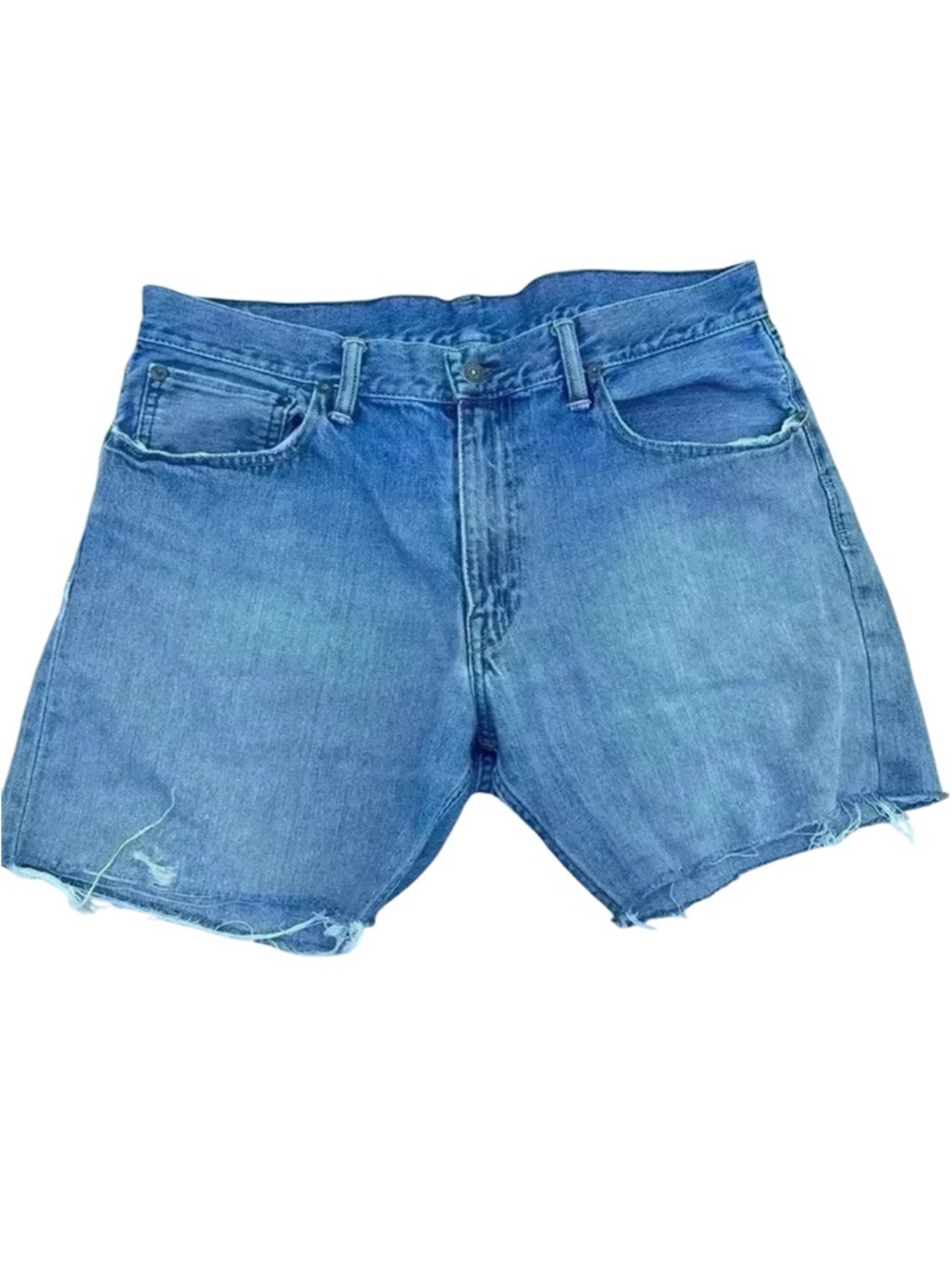 Polo R.‎ Lauren Boyfriend Classic Fit Med Wash Faded Cutoff Jean Shorts Size 35